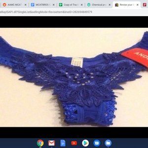 NWT Sexy Flower Embroidered Thong Panties Size L